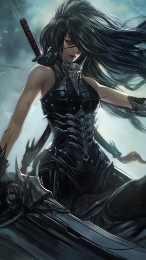 Fantasy warrior woman with sword