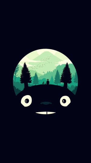Totoro in a Forest Landscape
