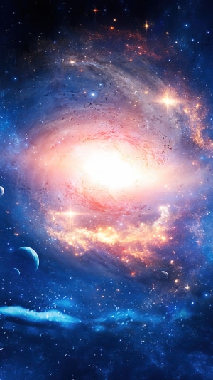 Spiral Galaxy with Planets and Stars