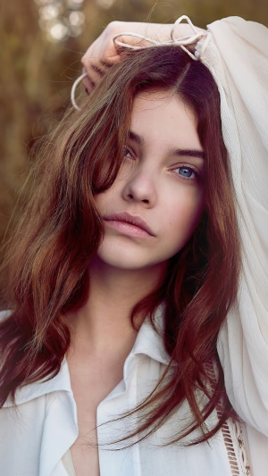 Barbara Palvin in a white shirt