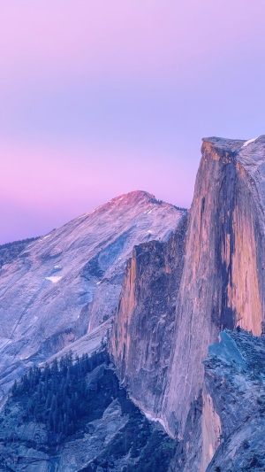 Half Dome mountain at sunset in Yosemite National Park, California