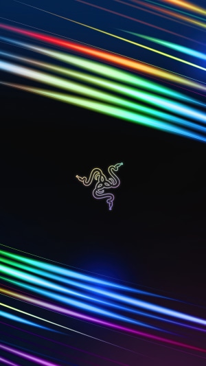 Razer logo with colorful light streaks
