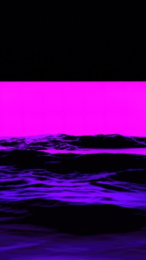 Digital Art of a Neon Ocean with Waves