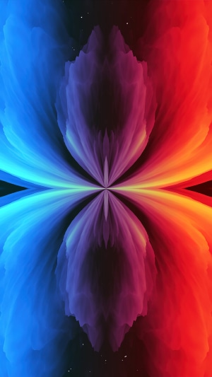 Abstract digital art with blue and red colors