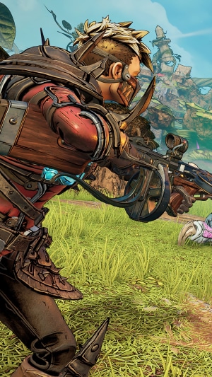 Tiny Tina's Wonderlands character with a gun
