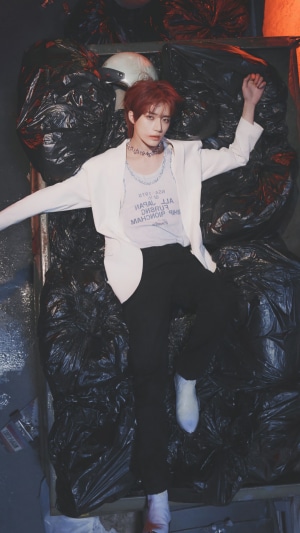 Choi Beom-gyu from TXT in Good Boy Gone Bad concept