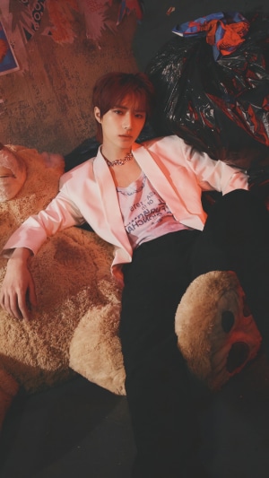 Beomgyu from TXT in Good Boy Gone Bad concept