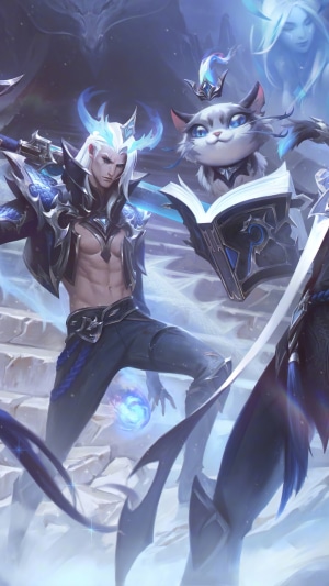 Aphelios and Yuumi from League of Legends