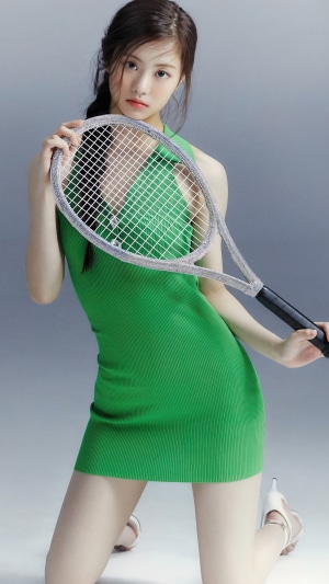 Kim Garam of LE SSERAFIM with Tennis Racket