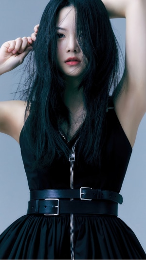 Hong Eunchae of LE SSERAFIM in Black Dress