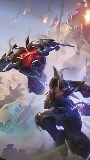 Zed from League of Legends in battle