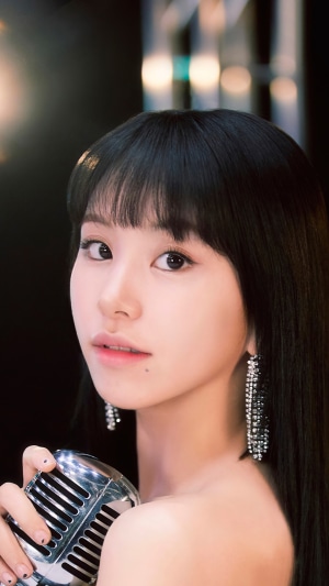 Chaeyoung from TWICE with microphone