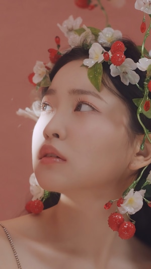 Yeri from Red Velvet with floral accessories