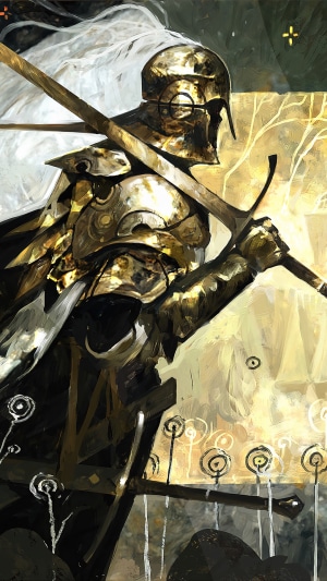 Golden Knight with Swords