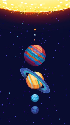 Solar System with Sun and Planets