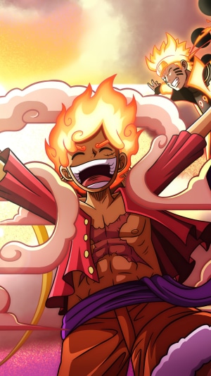 Monkey D. Luffy and Naruto Uzumaki Gear 5