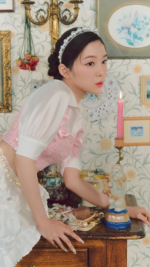 Irene from Red Velvet in a vintage room