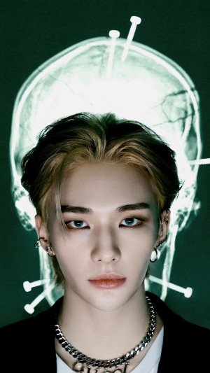 Hyunjin from Stray Kids in Artistic Portrait
