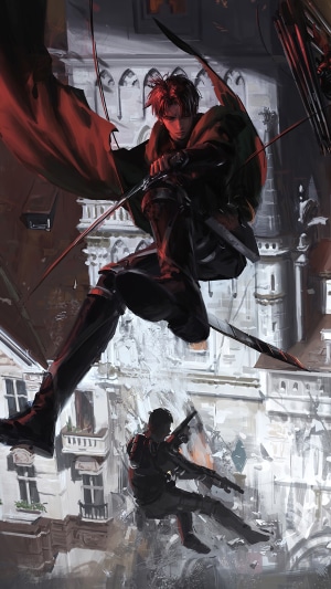 Levi Ackerman from Attack on Titan in action