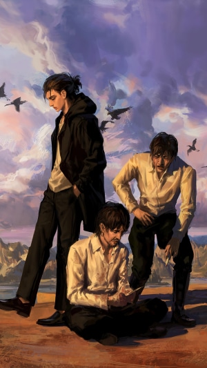 Eren Yeager and two men from Attack on Titan