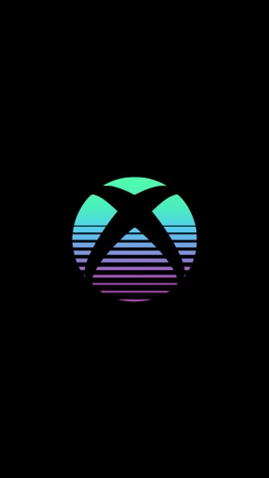 Xbox logo with retro sunset design