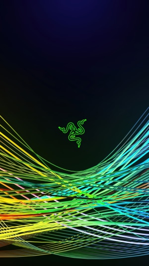 Razer logo with colorful light streaks