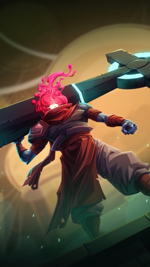 The Beheaded from Dead Cells carrying a large weapon