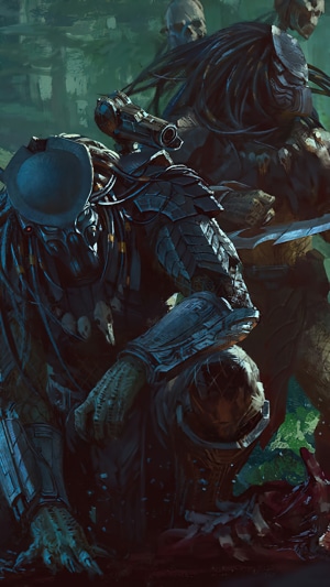 Predators in a dark forest setting