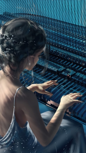 Girl playing piano