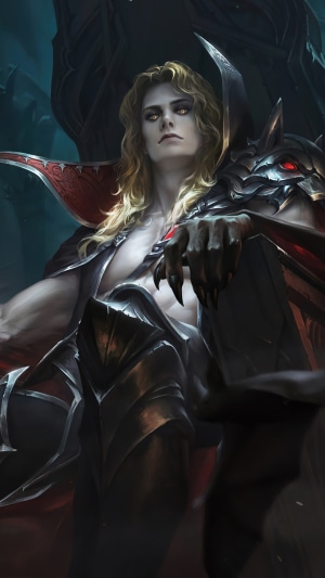 Vampire lord sitting on a throne