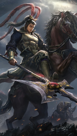 Warrior on horseback with a large axe