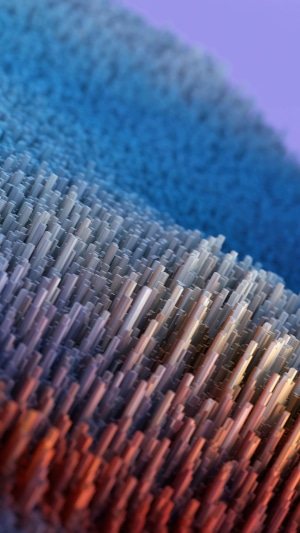 Abstract 3D digital art with extruded polygons