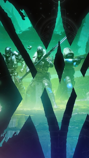 Guardians from Destiny 2 in a misty landscape