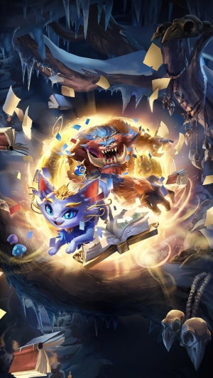 Yuumi and Gnar from Legends of Runeterra