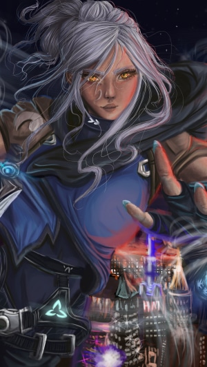 Jett from Valorant casting magic