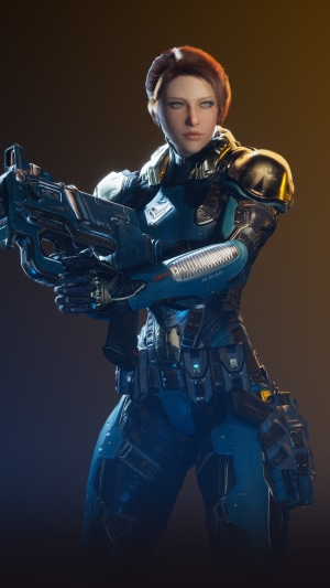 Character from Overprime holding a weapon