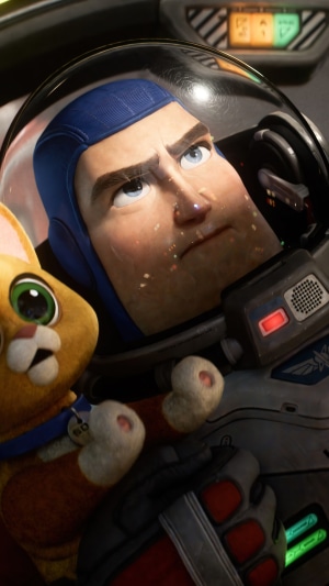 Buzz Lightyear and Sox from Lightyear