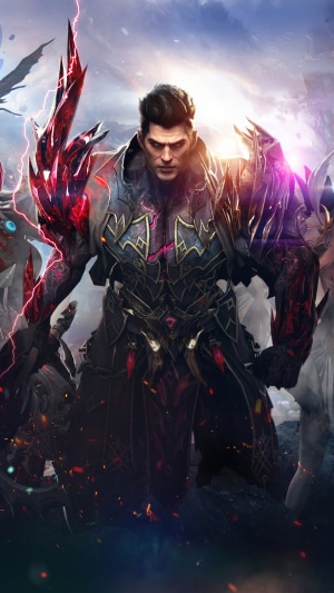 Lost Ark character with demonic armor and weapons