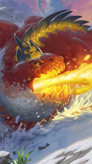Dragon breathing fire in Legends of Runeterra