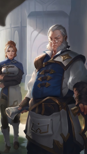 Two Demacian characters from Legends of Runeterra