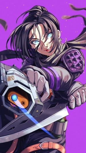 Wraith from Apex Legends holding a knife