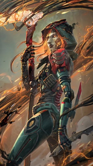 Ash from Apex Legends with a scythe