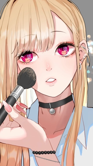 Marin Kitagawa from My Dress-Up Darling applying makeup