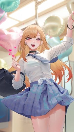 Marin Kitagawa from My Dress-Up Darling with Balloons