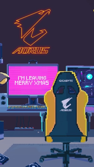 AORUS Pixel Art Christmas Gaming Setup