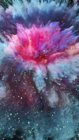 Explosion of Colorful Powder