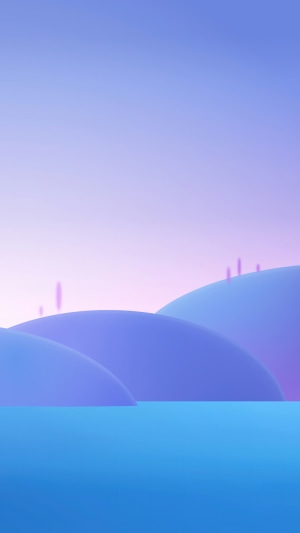 Minimalist digital art of rolling hills and sky