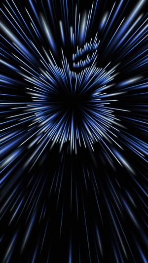 Apple Logo with Blue Light Streaks