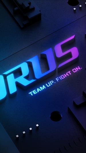 AORUS logo with tagline on dark background