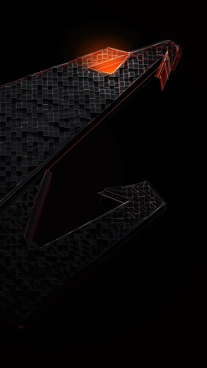AORUS logo with orange accents on black background